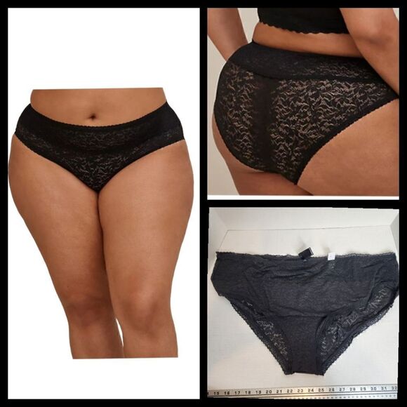 5X 28W Torrid Black Lace Panty Hipster Mid Rise 4 Way Stretch Lingerie Boudior P - Picture 1 of 7